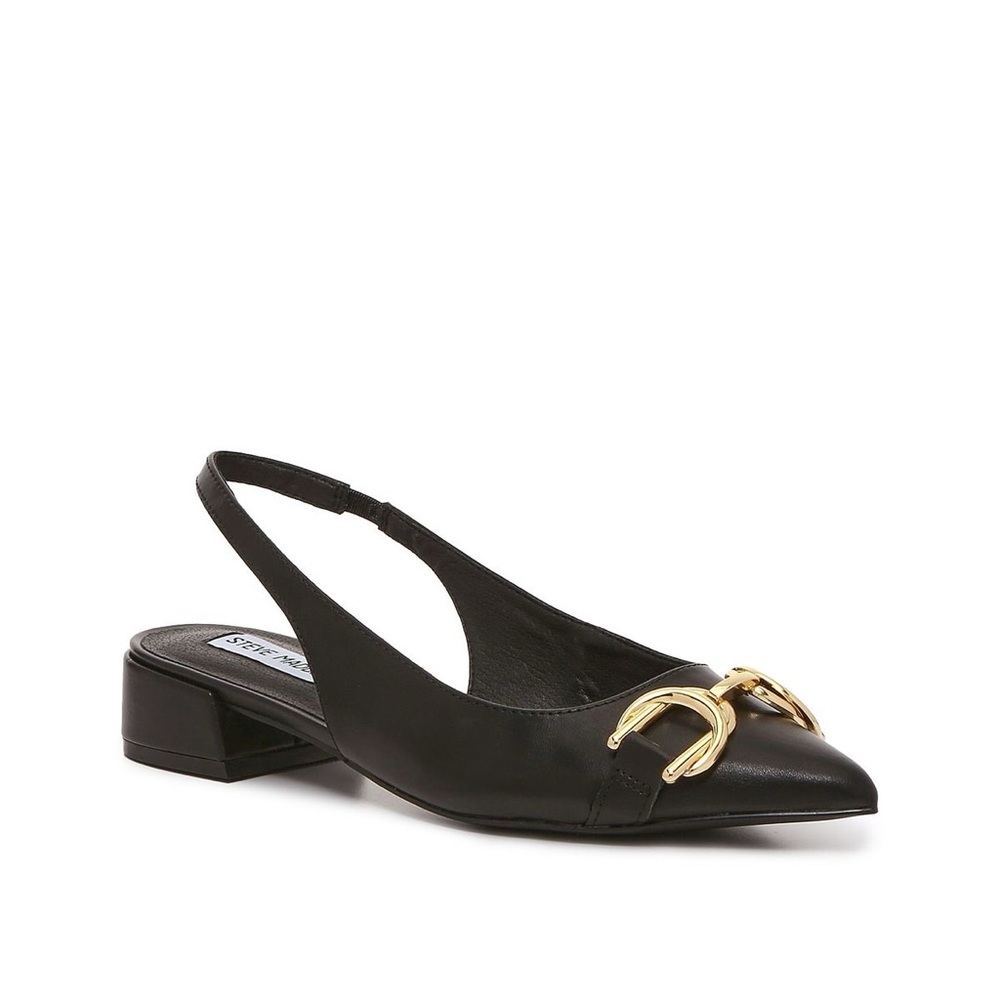 Steve Madden Black and Gold Slingback Heels